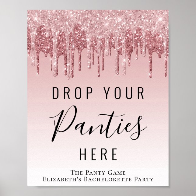 Poster Symbole de Parties scintillant en or rose rose Gam (Devant)
