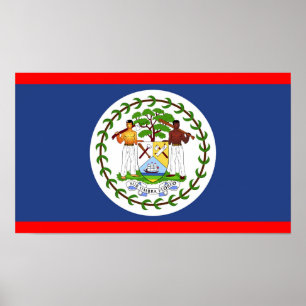 Poster Symbole de pays de drapeau de Belize