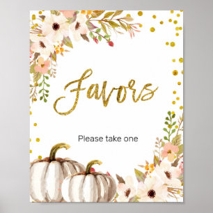 Poster Symbole de préférence du citrouille d'aquarelle bl