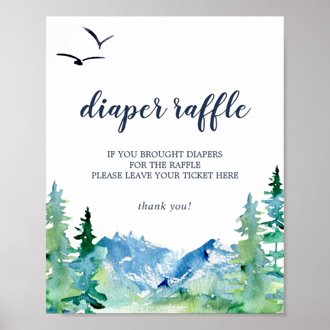 Poster SYMBOLE DE RÂLE DU Baby shower DE Rocky Mountain (Devant)