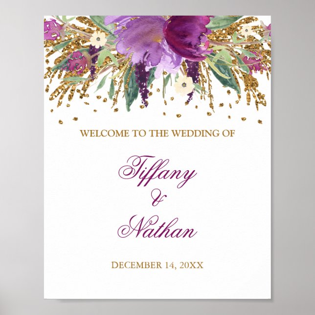 Poster Symbole de réception de mariage Parties scintillan (Devant)