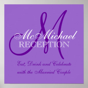 Poster Symbole de réception de mariage personnalisé viole