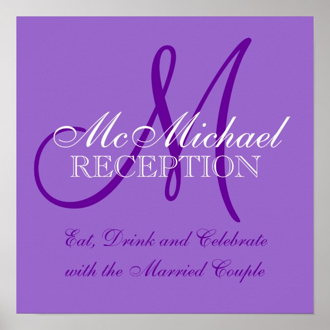 Poster Symbole de réception de mariage personnalisé viole (Devant)