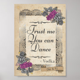 Poster Symbole de réception de mariage rustique