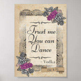 Poster Symbole de réception de mariage rustique