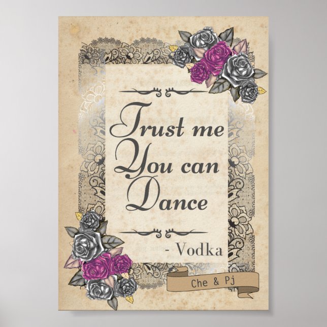 Poster Symbole de réception de mariage rustique (Devant)