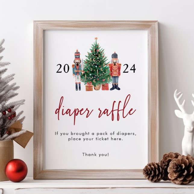 Poster SYMBOLE DE REQUÊTE DE Nutcracker (Nutcracker Diaper Raffle Sign
)