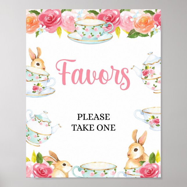 Poster Symbole de table Favoriser Tea Party Douche (Devant)