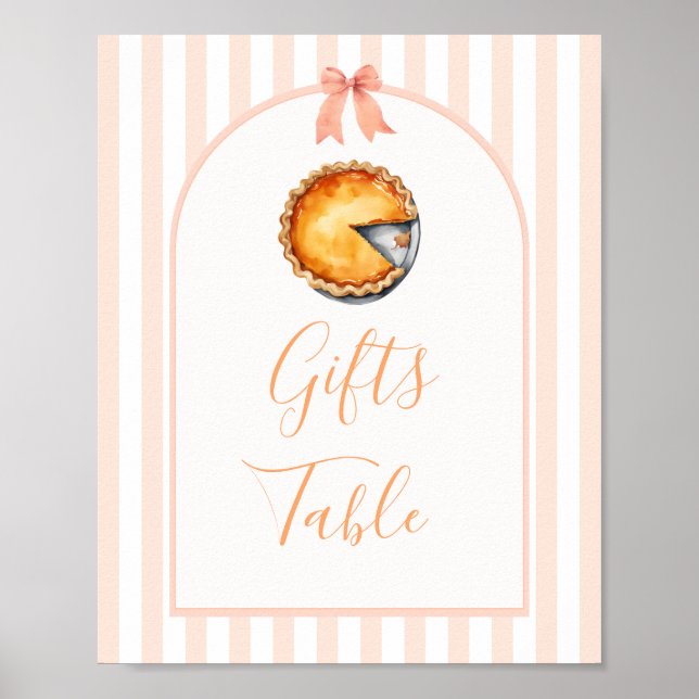 Poster Symbole de table Little Cutie Pie Orange En vichy  (Devant)