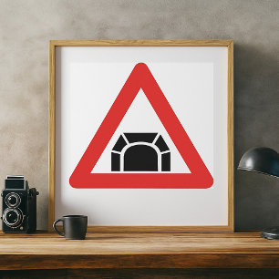 Poster Symbole de trafic du panneau d'avertissement du tu