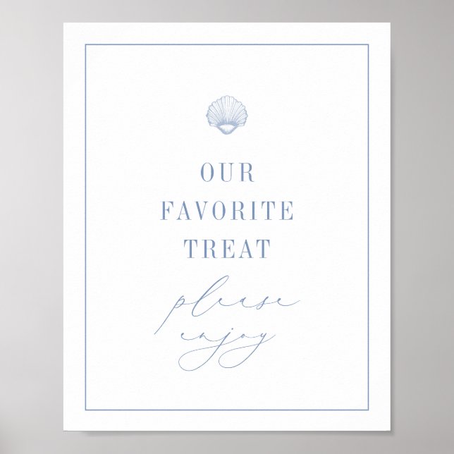 Poster SYMBOLE DE TRAITEMENT CAPE COD Bleu Côtier Dessert (Devant)