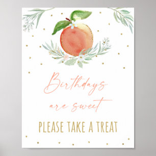 Poster Symbole de traitement de l'anniversaire de la Pêch