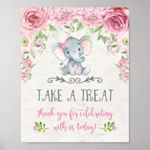Poster Symbole de traitement des Faveurs des éléphants fl