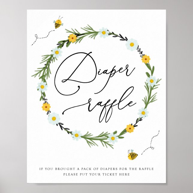 Poster Symbole de trapèze de Baby shower d'abeilles (Devant)