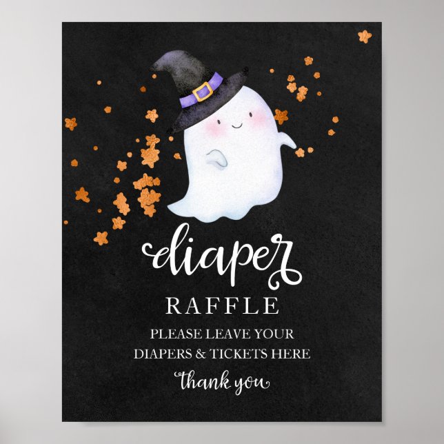 Poster Symbole de trapèze du Baby shower d'Halloween Ghos (Devant)