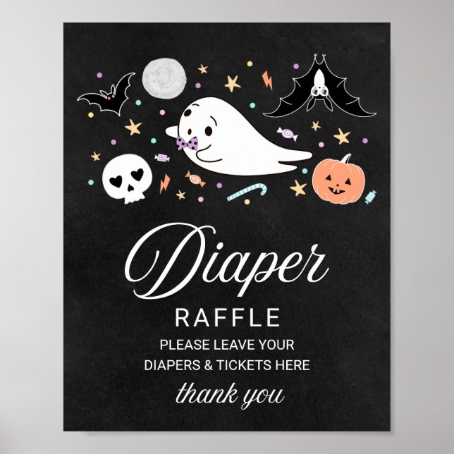 Poster Symbole de trapèze du Baby shower d'Halloween Ghos (Devant)