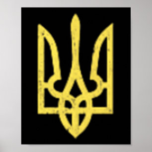 Poster Symbole de trident ukrainien - Patriote de soutien