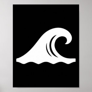 Poster Symbole de vagues cool Surfeur Surf Surfing Côte P