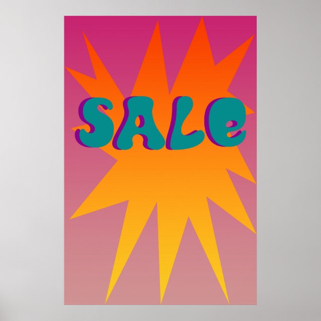 Poster Symbole de vente Funky Starburst (Devant)