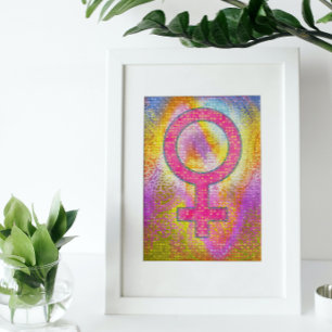Poster Symbole de Vénus coloré moderne