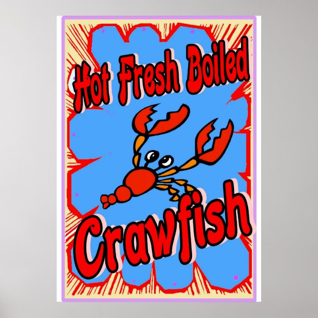 Poster Symbole d'écrevisse fraîche et chaude (Devant)