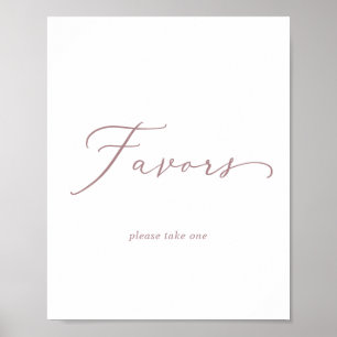 Poster Symbole Delicate Rose Gold Calligraphie Faveurs de