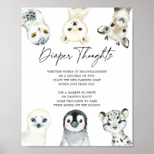 Poster Symbole des animaux arctiques Baby shower de couch