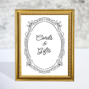 Poster Symbole des cadeaux de rubans et de perles de styl