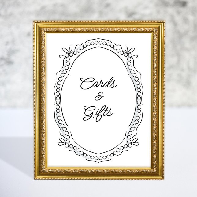 Poster Symbole des cadeaux de rubans et de perles de styl (Créateur téléchargé)