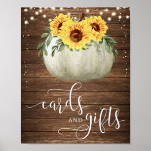 Poster Symbole des cartes et cadeaux Citrouilles Sunflowe