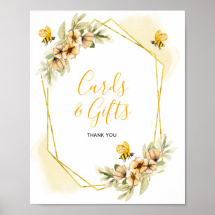 Poster Symbole des cartes et cadeaux d'aquarelle de la Be