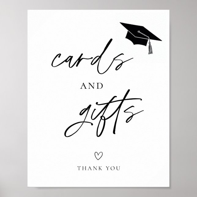 Poster Symbole des cartes et cadeaux de fin d'études (Devant)