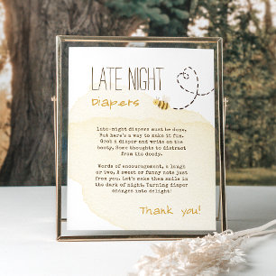 Poster SYMBOLE DES DIATEURS DE NUIT DU Baby shower D'Abei