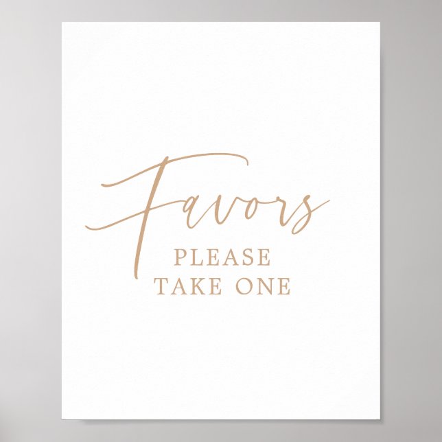 Poster Symbole des Faveurs de la calligraphie or élégant (Devant)