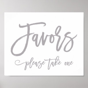 Poster Symbole des faveurs de mariage argenté à la main c