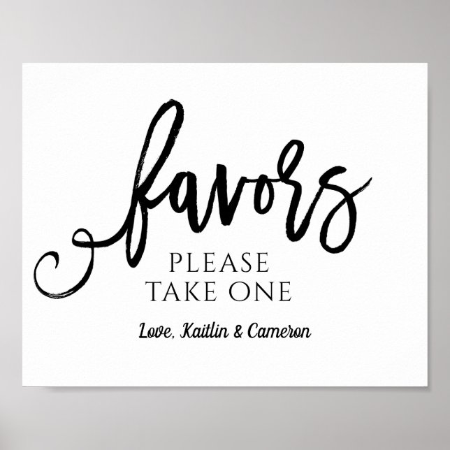 Poster Symbole des faveurs de mariage "S'il vous plaît pr (Devant)