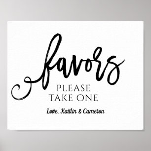 Poster Symbole des faveurs de mariage "S'il vous plaît pr