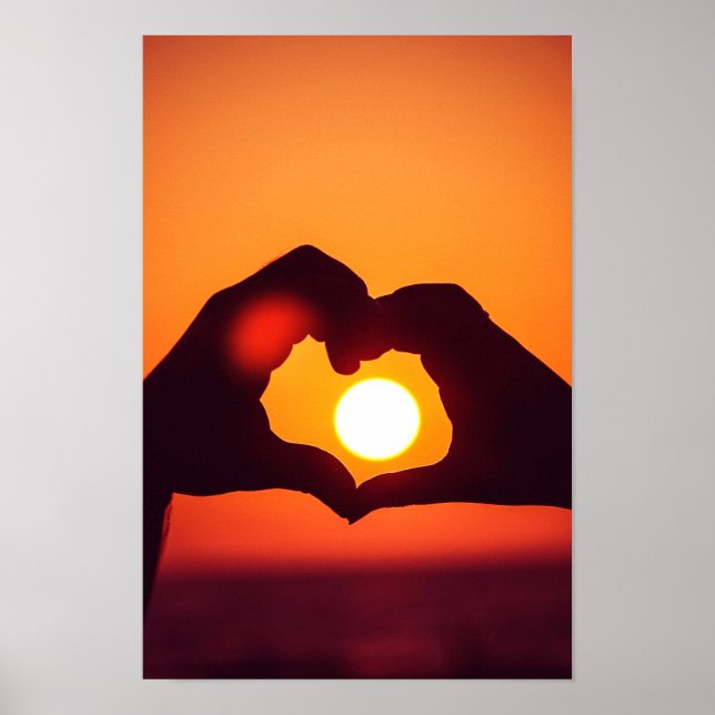 Poster Symbole des mains du coeur d'amour (Devant)