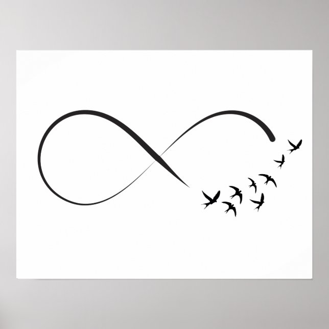 Poster Symbole d'hirondelle d'infini (Devant)