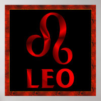 Symbole d'horoscope de Leo Rouge