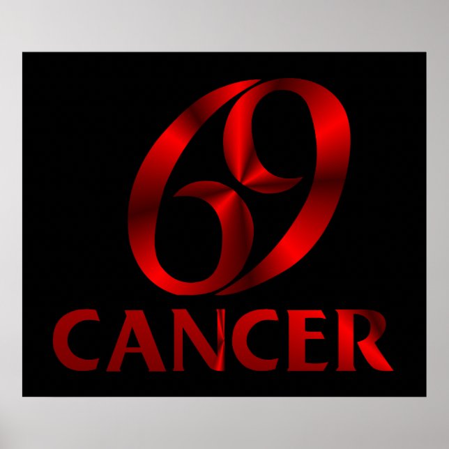 Poster Symbole d'horoscope du cancer rouge (Devant)