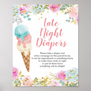 Poster Symbole Diapositive Floral Late Night
