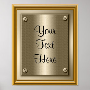 Poster Symbole d'impression de l'affiche Gold Plaque