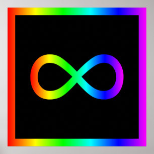 Poster Symbole d'infini arc-en-ciel