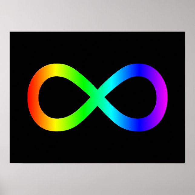 Poster Symbole d'infini arc-en-ciel (Devant)