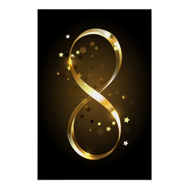 Poster Symbole d'infini doré (Devant)