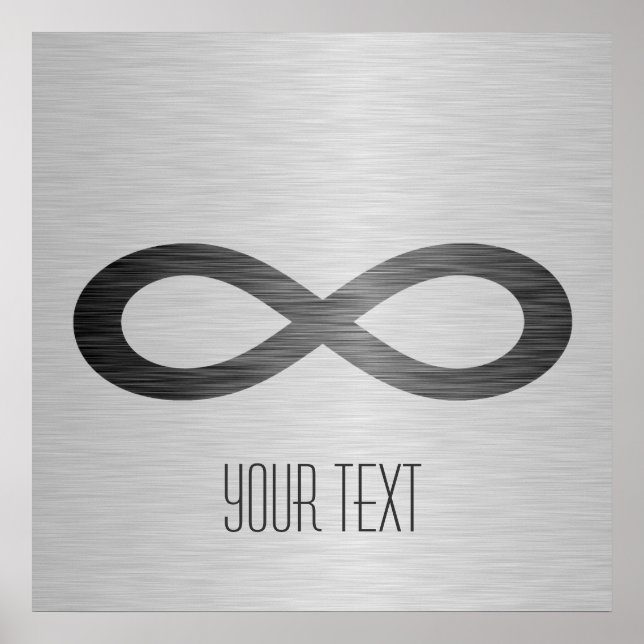Poster Symbole d'infini sur la texture métallique de Faux (Devant)