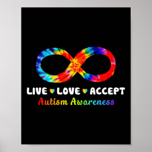 Poster Symbole d'infini Tie Dye Vivre Amour Accepter l'au