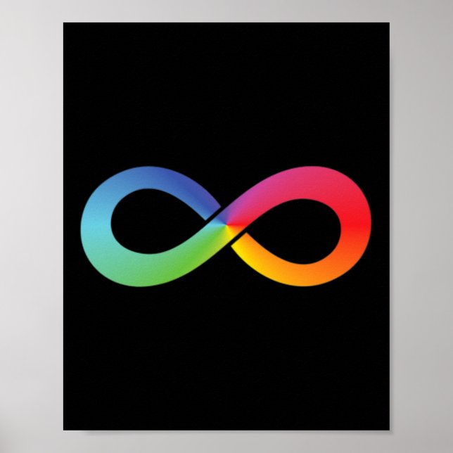 Poster Symbole d'infinité arc-en-ciel Sensibilisation sur (Devant)