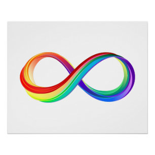 Poster Symbole d'infinité arc-en-ciel stratifié